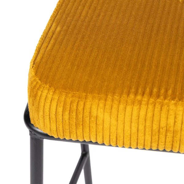 Tabouret de bar moutarde — photo produit, angle : Détail