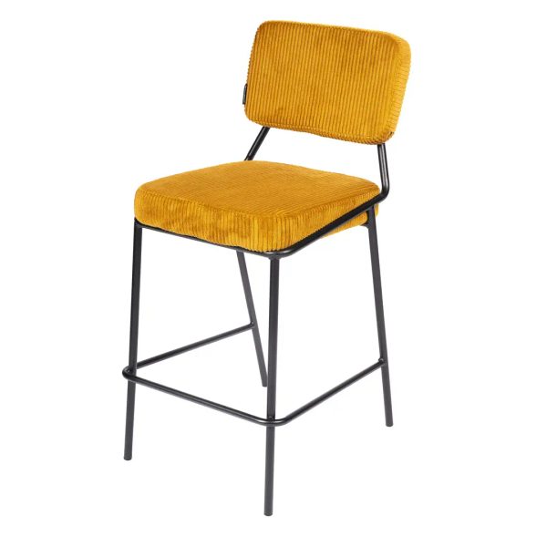 Tabouret de bar moutarde — photo produit, angle : Face
