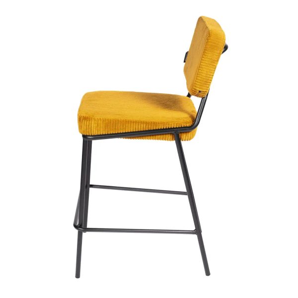 Tabouret de bar moutarde — photo produit, angle : Profil